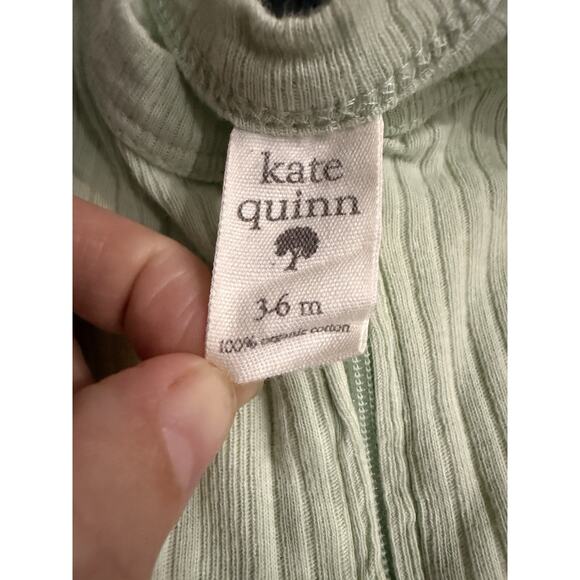 Kate Quinn Wide Rib Mint Long Sleeve Zipper Footie Size 3-6 Months 100% Cotton - Picture 2 of 3